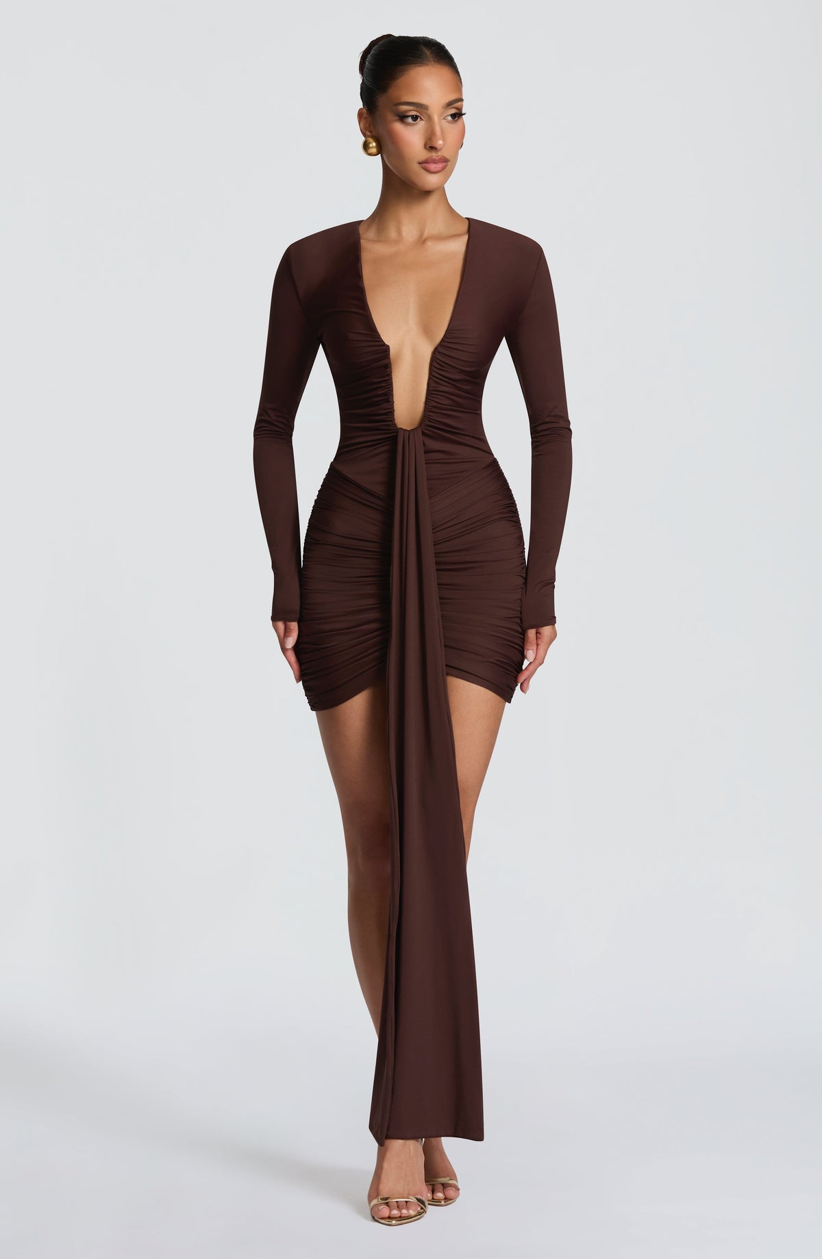 Belavie Tarella Mini Dress - Plum Brown