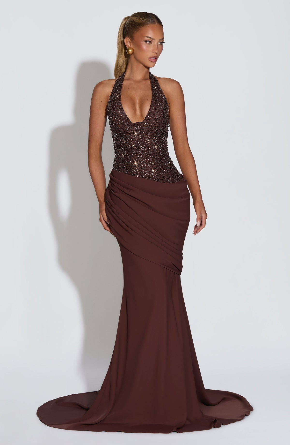 Belavie Taylora Gown - Plum Brown
