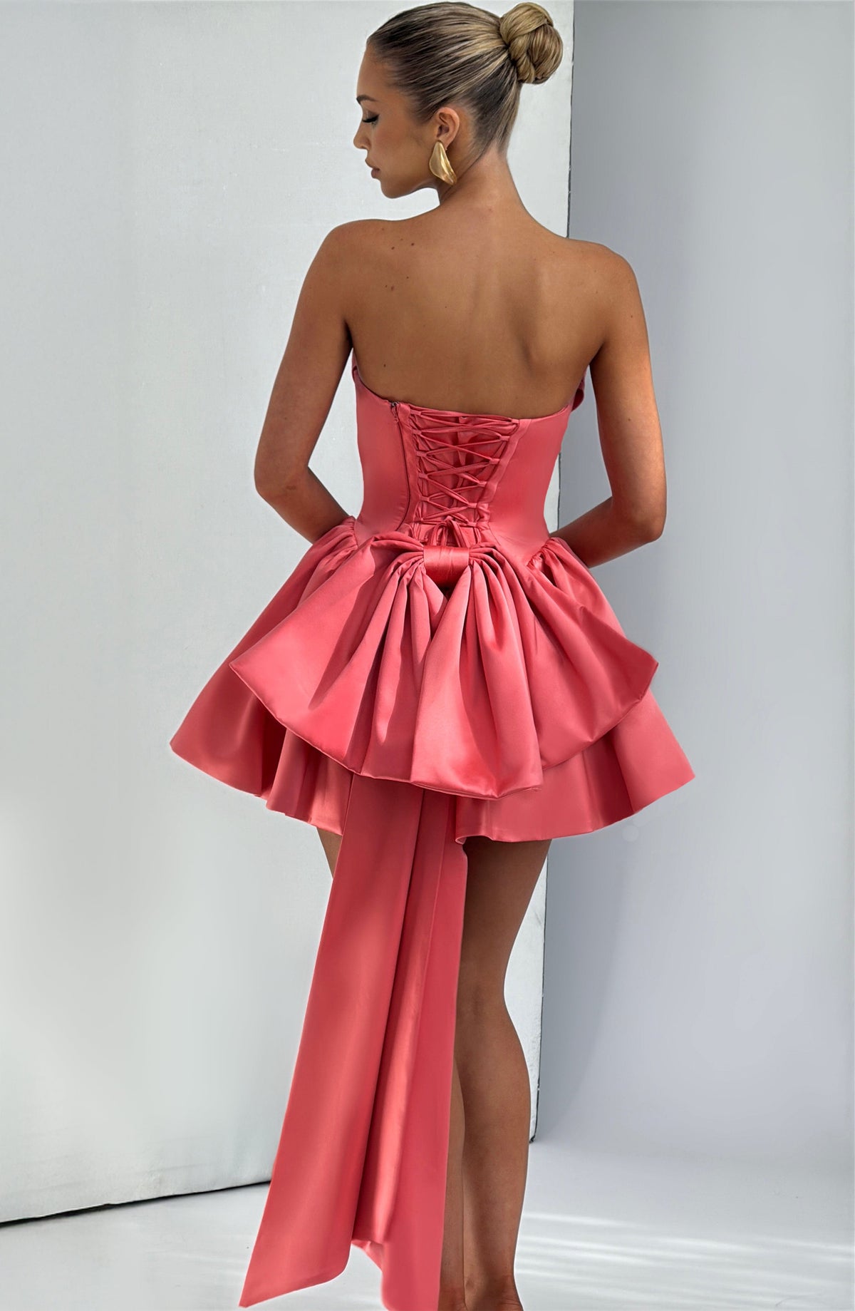 Belavie Trinitia Mini Dress - Coral Pink