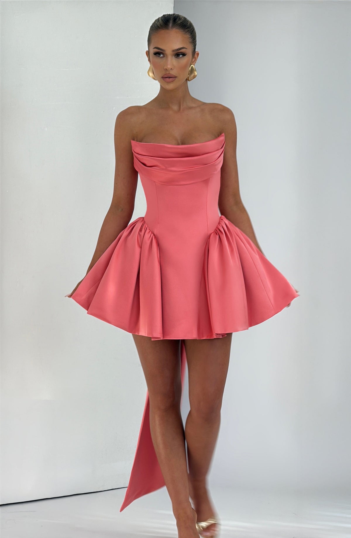 Belavie Trinitia Mini Dress - Coral Pink