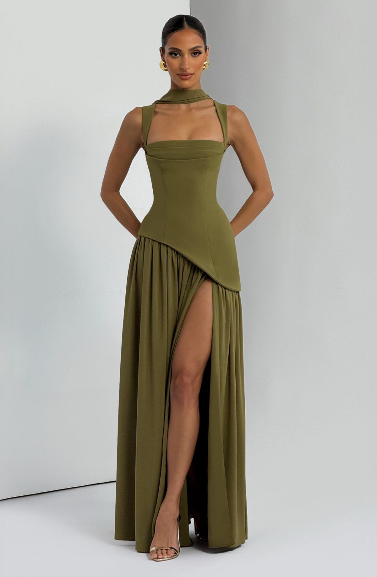Belavie Tullula Maxi Dress - Deep Olive