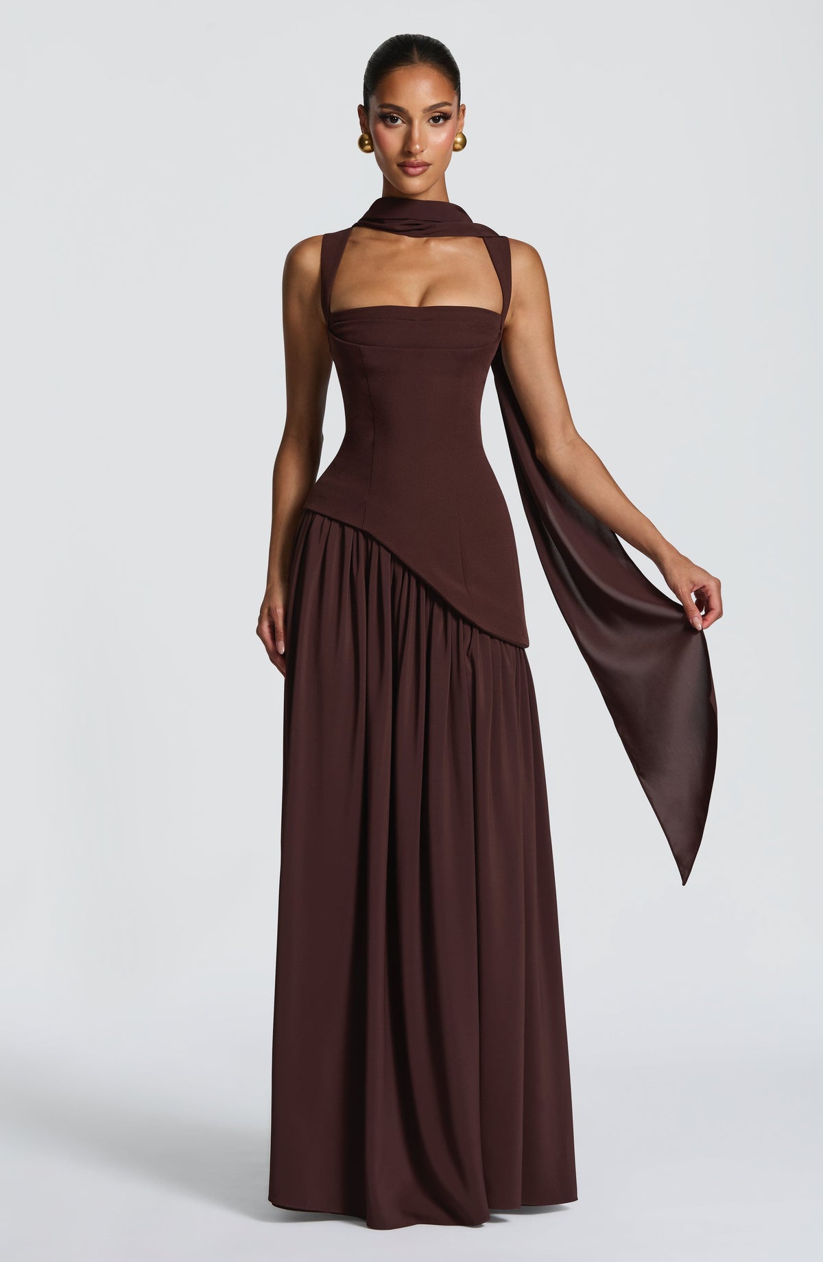 Belavie Tullula Maxi Dress - Plum Brown