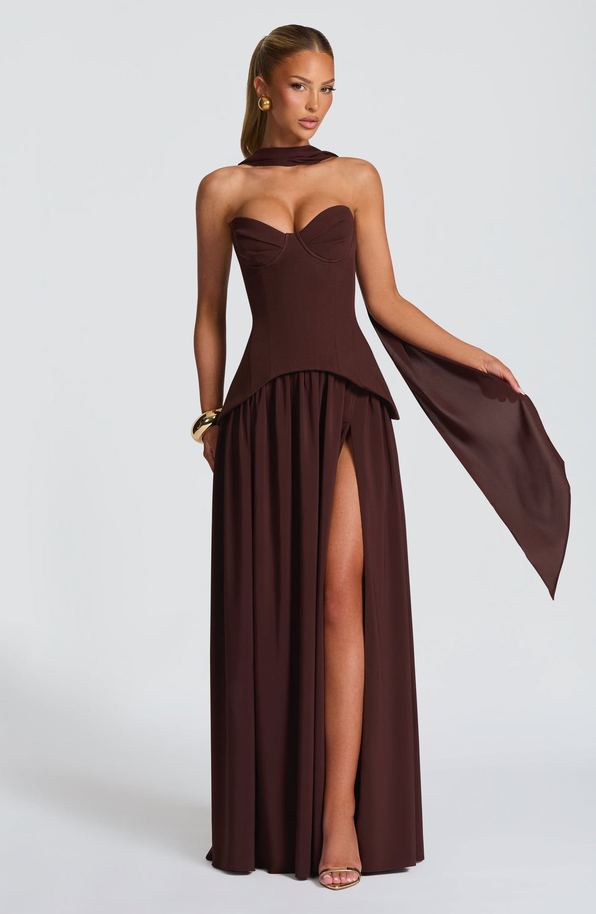 Belavie Viettella Maxi Dress - Plum Brown