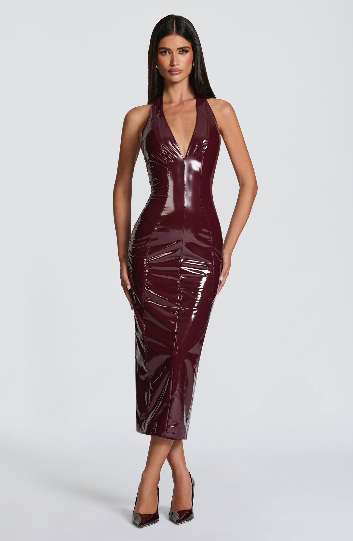 Belavie Violettella Midi Dress - Cherry Lacquer