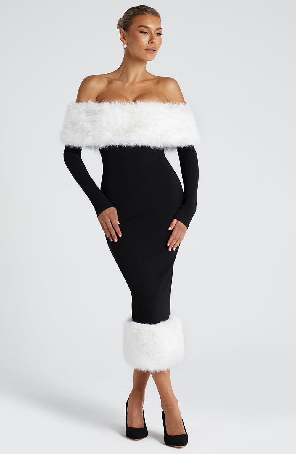 Belavie Vittoriella Midi Dress - Black/White
