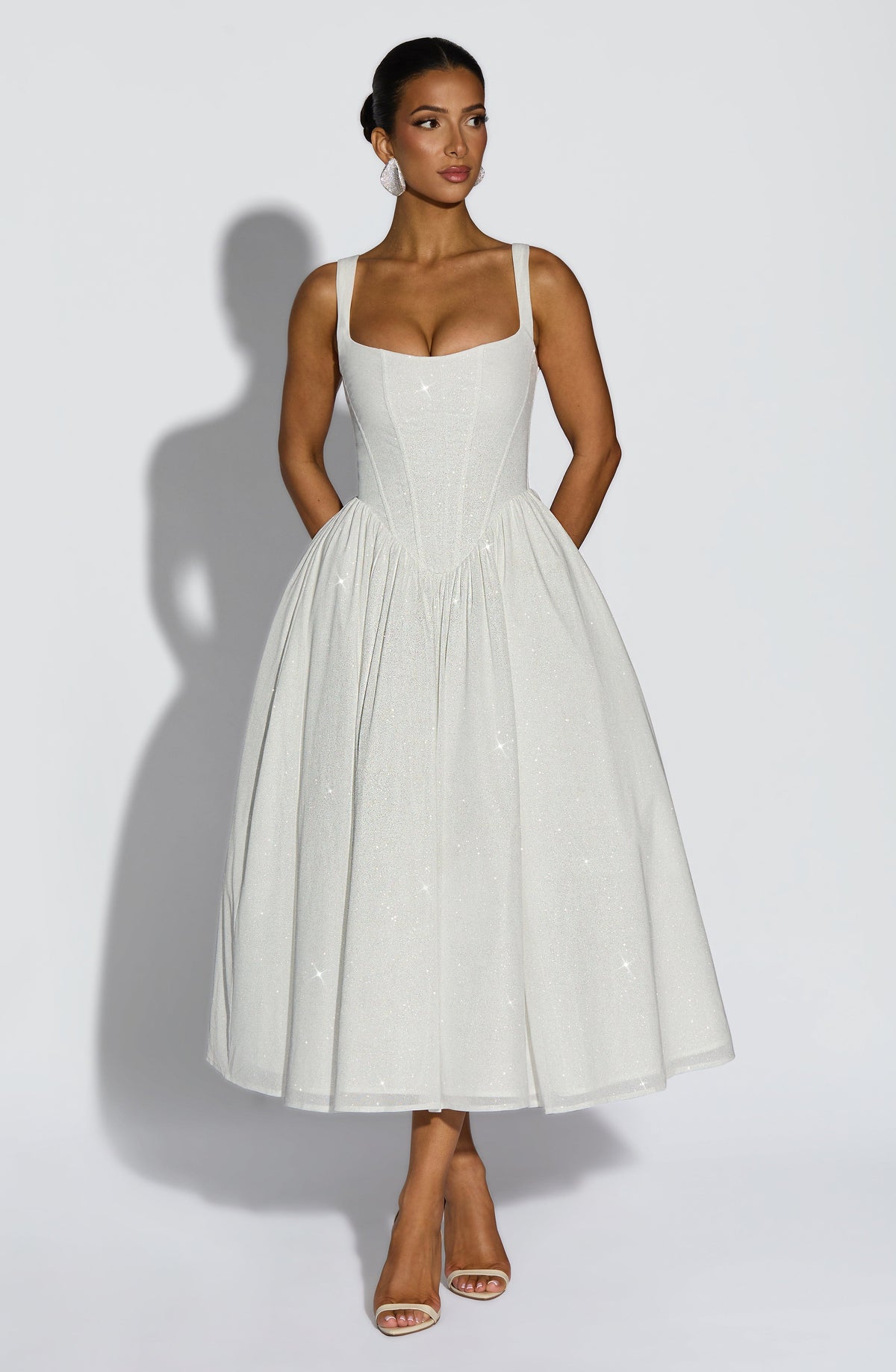 Belavie Viviennella Midi Dress - Ivory Sparkle