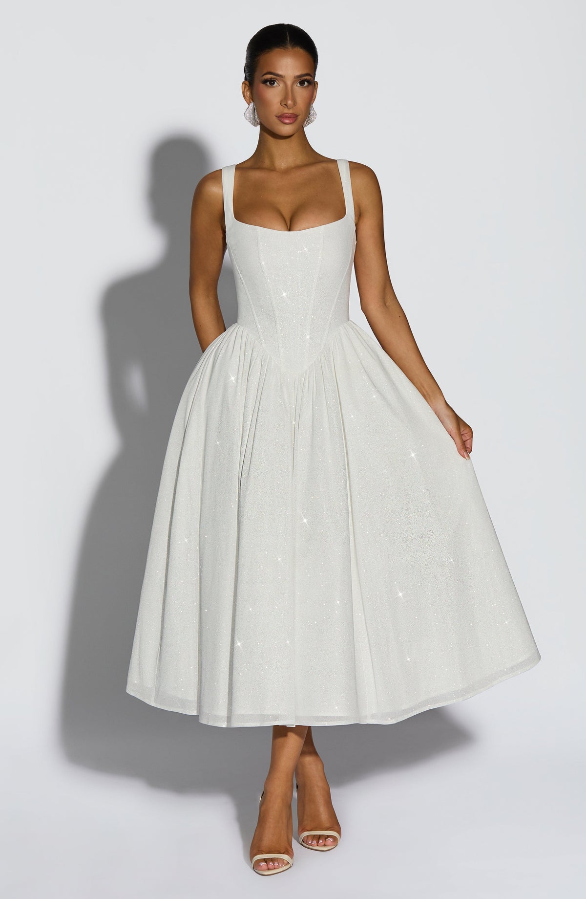 Belavie Viviennella Midi Dress - Ivory Sparkle