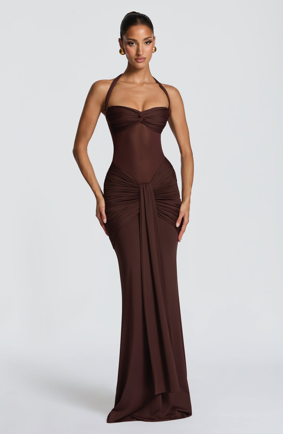 Belavie Vixenne Maxi Dress - Plum Brown