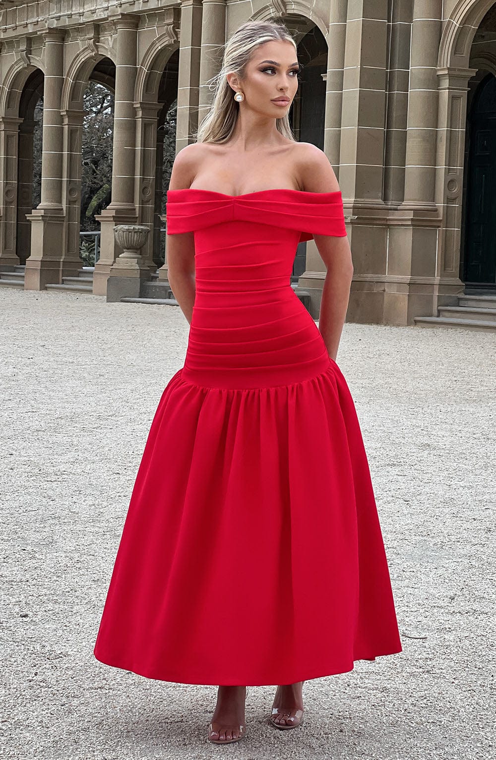 Belavie Wilhelminella Midaxi Dress - Red