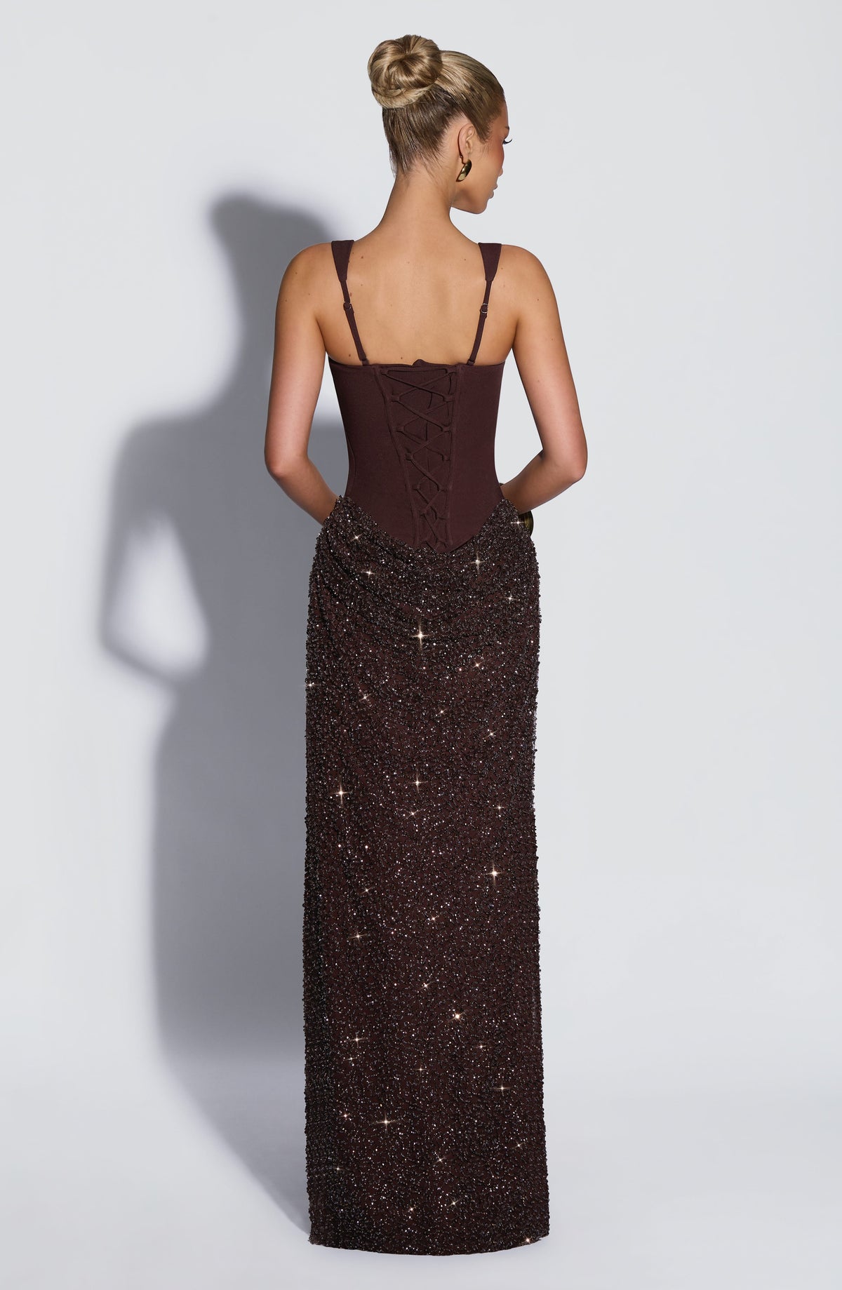 Belavie Yeonella Maxi Dress - Plum Brown