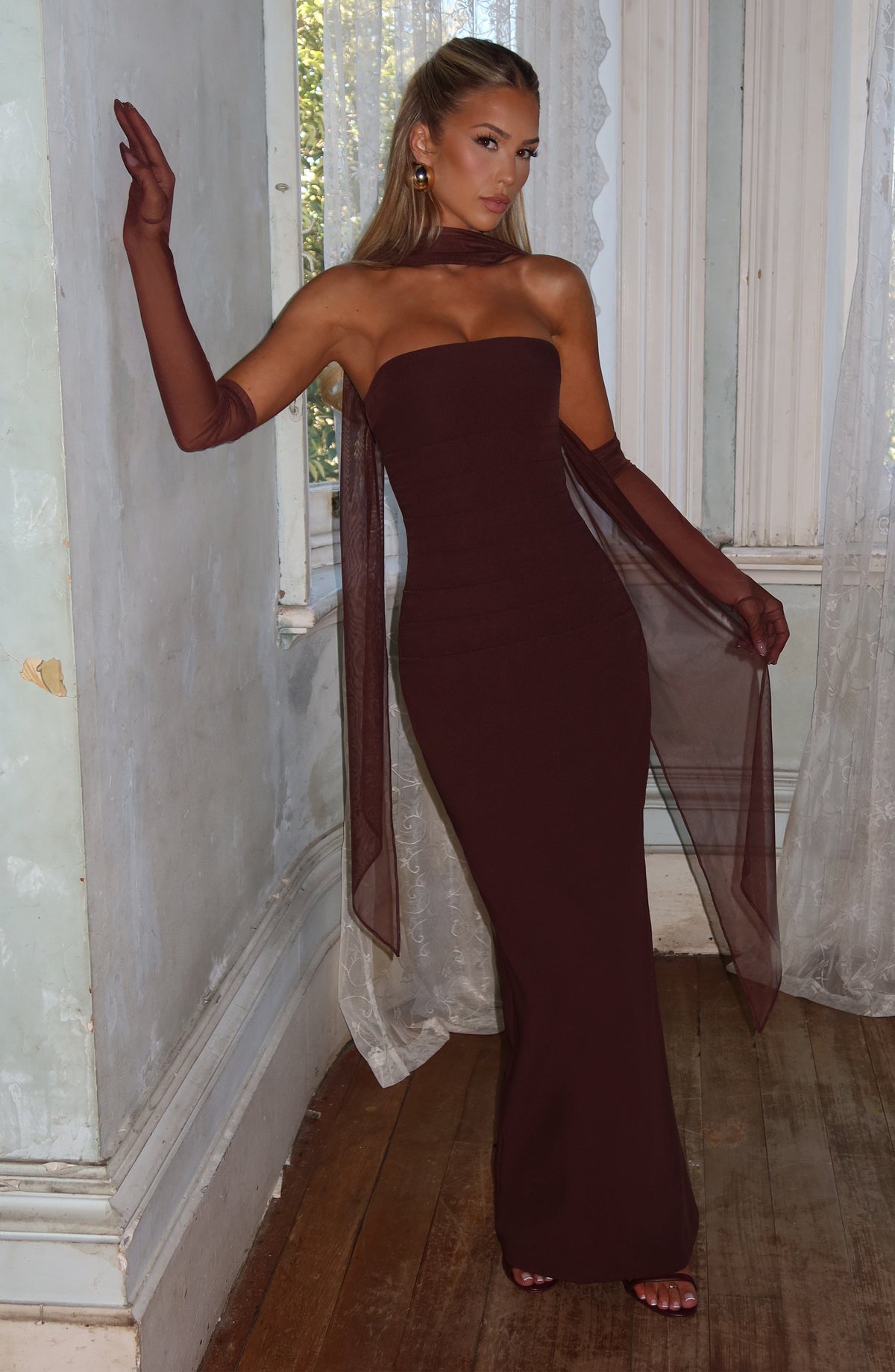 Belavie Yuliella Maxi Dress - Plum Brown