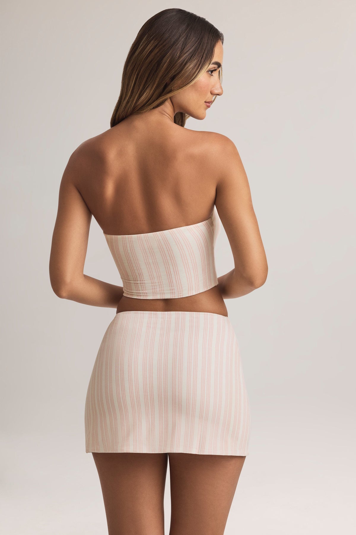 Belavie Zure Modal Mid-Rise A-Line Mini Skirt in Stripe Print